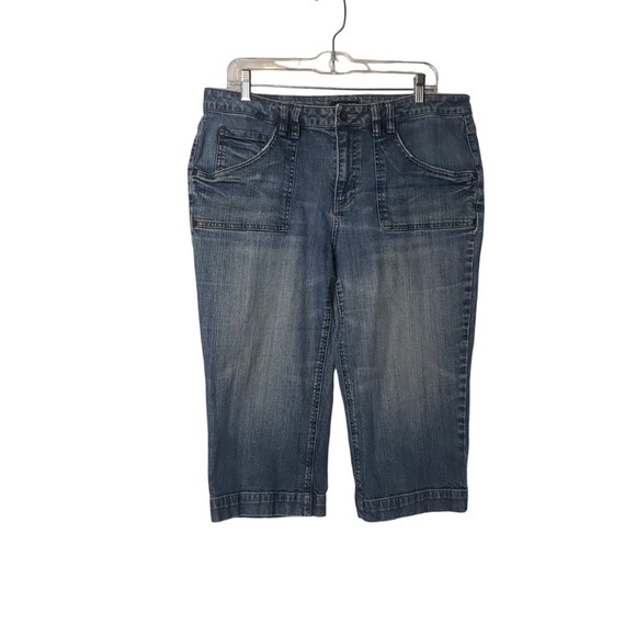 Ana Denim - ANA Distressed Denim Capri Cropped Jeans Size 14